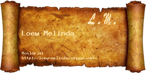 Loew Melinda névjegykártya